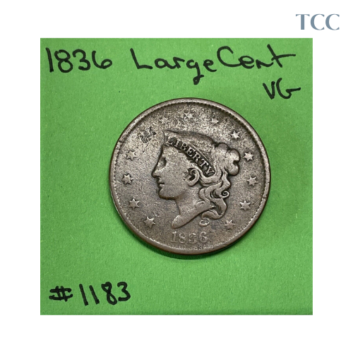 1836 Coronet Head Large Cent VG Very Good