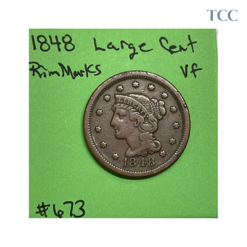 1848 Braided Hair Large Cent Very Fine (VF)