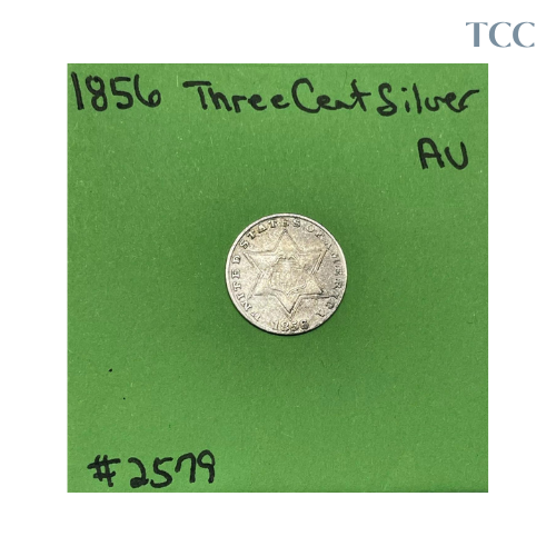 1856 Three Cent Piece Silver Trime 3c Higher Grade AU