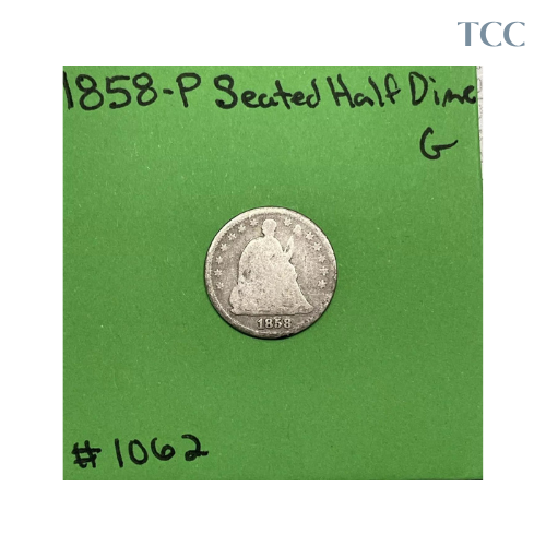 1858-P Seated Liberty Silver Half Dime Good (G)
