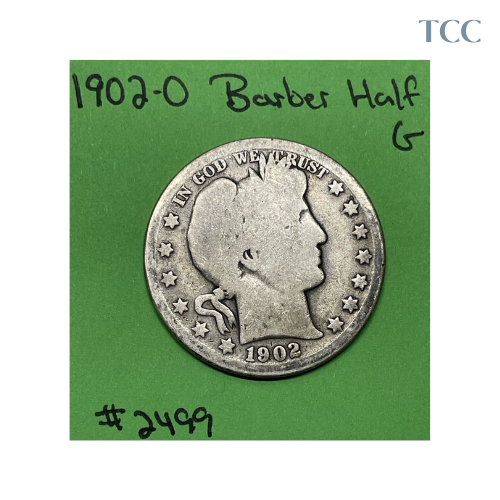 1902-P Barber Half Dollar 90% Silver