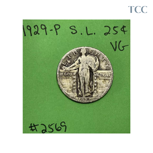 1929 P Standing Liberty Quarter VG Very Good 90% Silver