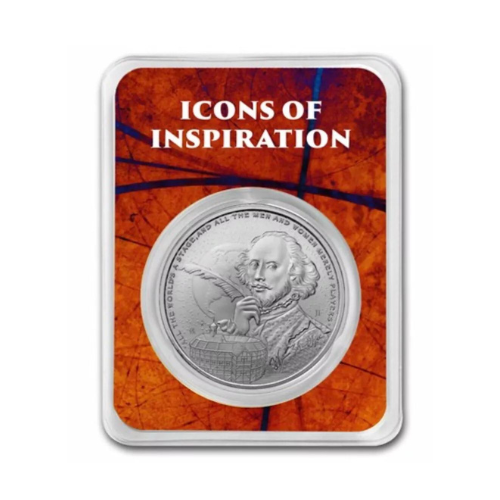 2024 Niue 1 oz Silver Icons of Inspiration: Shakespeare in TEP