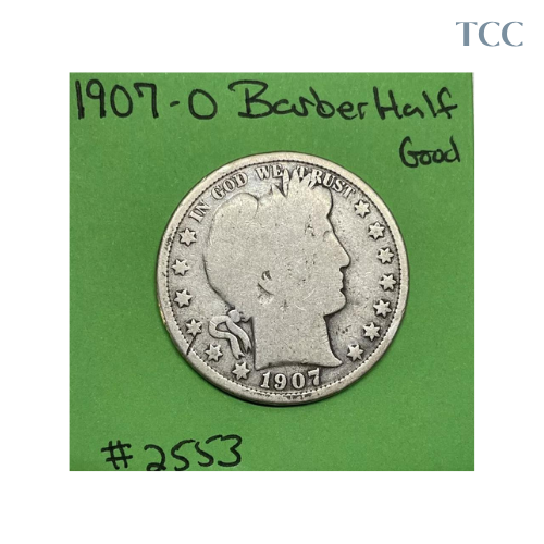 1907-O Barber Half Dollar Good 90% Silver