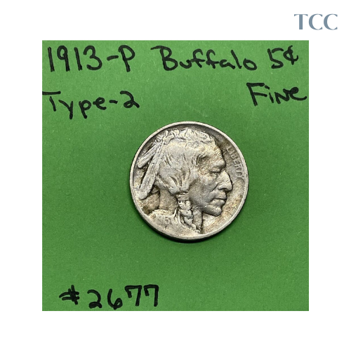 1913 P Buffalo Indian Head Nickel Fine Type 2