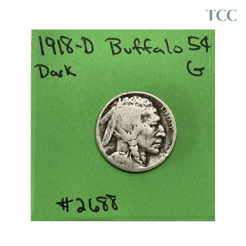 1918 D Indian Head Buffalo Nickel 5 Cent Piece Good