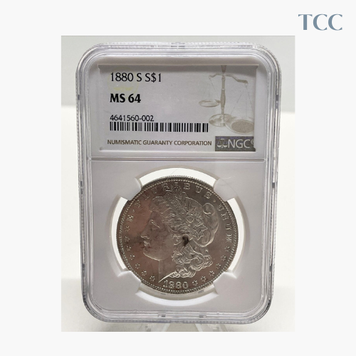 1880-S US Morgan Silver Dollar $1 - NGC MS64