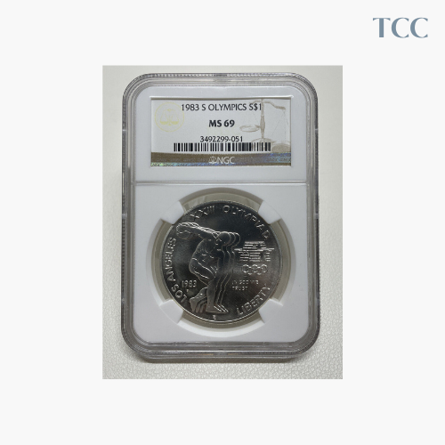 1983-S Olympics Discus Thrower Modern Silver Dollar $1