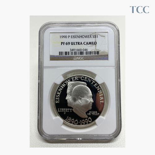 1990-P Silver $1 Eisenhower Commemorative NGC Ultra Cameo