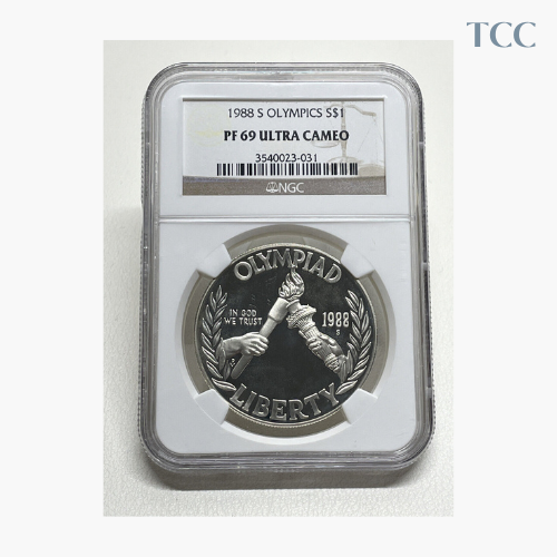 1988-S USA $1 Silver Dollar Olympics Commemorative Ultra Cameo