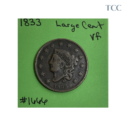 1833 Coronet Large Cent Very Fine (VF)