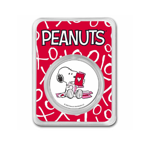 Peanuts® Snoopy Valentine's Day Cards 1 oz Colorized Silver