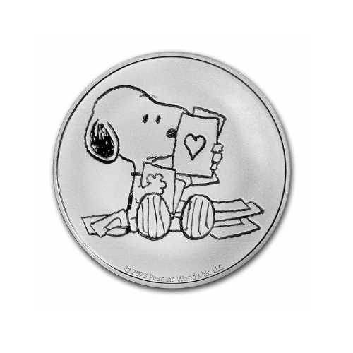Peanuts® Snoopy Valentine's Day Cards 1 oz Silver Round