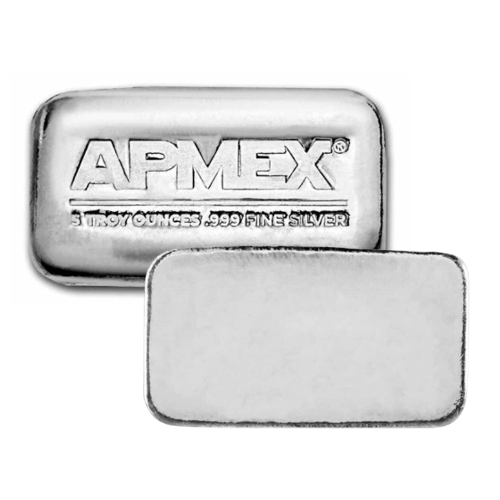 APMEX 5 oz Cast-Poured .999 Fine Silver Bar