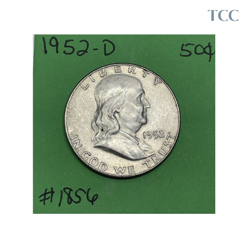 1952 D Benjamin Franklin Half Dollar 90% Silver