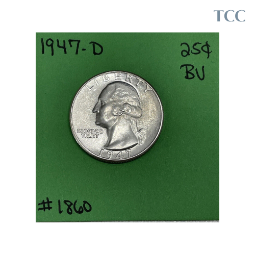 1947 D Washington Quarter Gem BU Uncirculated 90% Silver