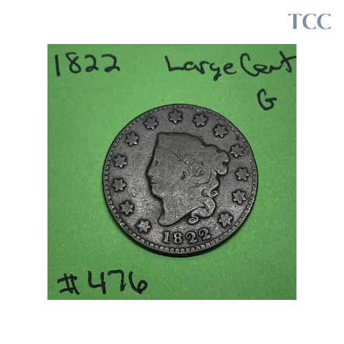 1822 Coronet Head Large Cent Good (G)