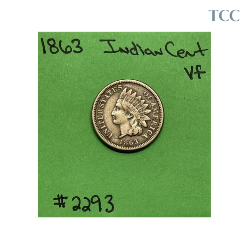 1863 Indian Head Cent VF Very Fine Copper-Nickel