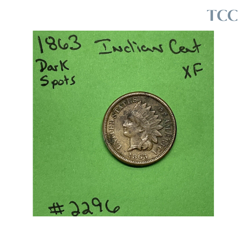 1863 Indian Head Cent XF EF Extremely Fine Copper-Nickel