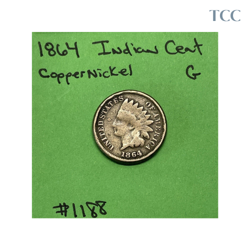 1864 Indian Head Cent Good Copper-Nickel Penny
