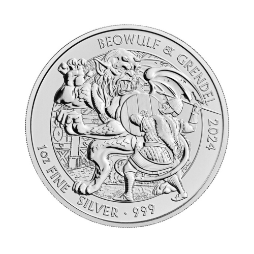 2024 Great Britain 🇬🇧.999 Silver Beowulf and Grendel £2 1 oz BU