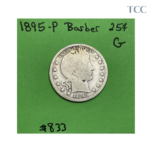 1895-P Barber Quarter Good 90% Silver