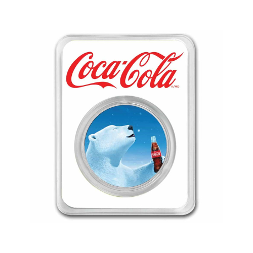 Coca-Cola® 1 oz Silver Polar Bear Colorized Round