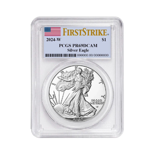 2024-W Proof $1 American Silver Eagle PCGS PR69DCAM FS Flag Label