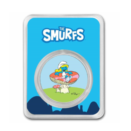 2023 Niue Colorized 1 oz Silver $2 Smurfs Smurfette in TEP Tennessee Coin Co