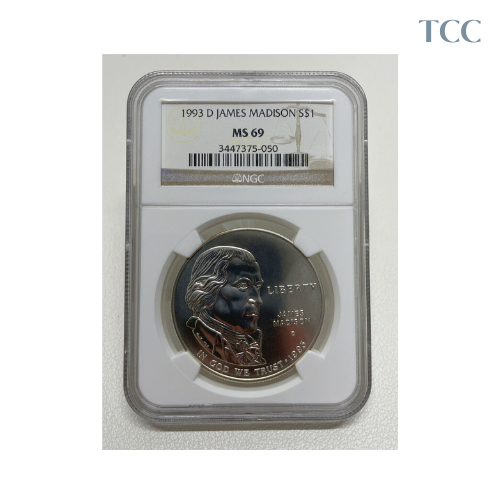 1993-D $1 James Madison Commemorative Silver Dollar NGC