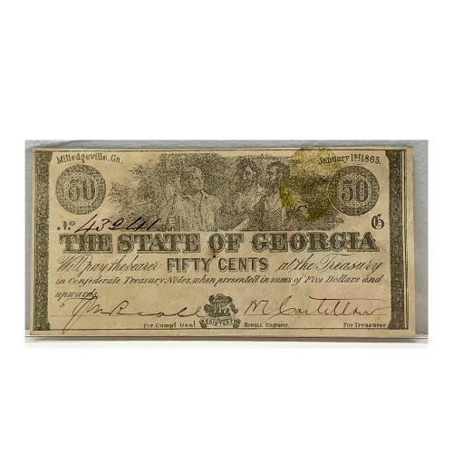 1863 50c Georgia Confederate Fractional #43241