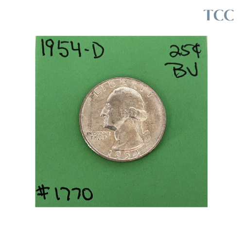 1954 D Washington Quarter BU Uncirculated 90% Silver