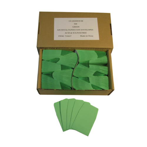 Green Paper Coin Envelopes