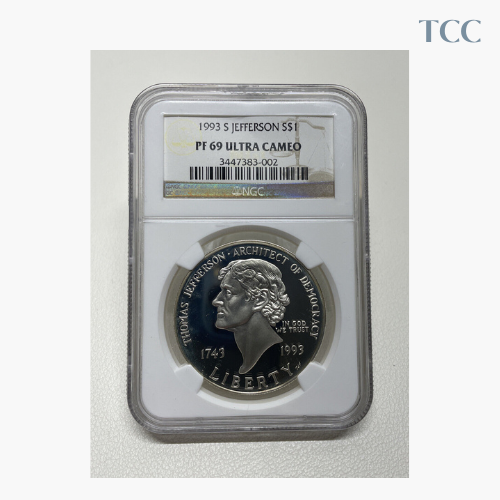 1993-S Thomas Jefferson Silver Dollar $1 NGC PF69 Ultra Cameo