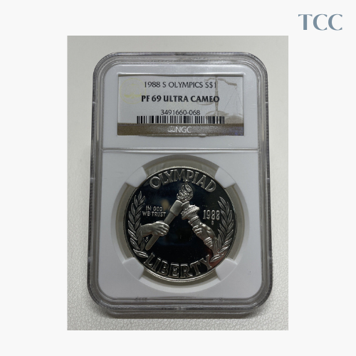 1988-S USA $1 Silver Dollar Olympics Commemorative Coin NGC PF69 Ultra Cameo