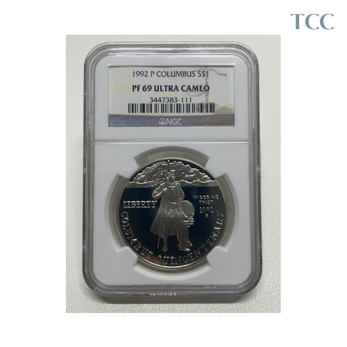 1992-P Columbus Modern Silver Commemorative Dollar $1 PF 69 Ultra Cameo NGC