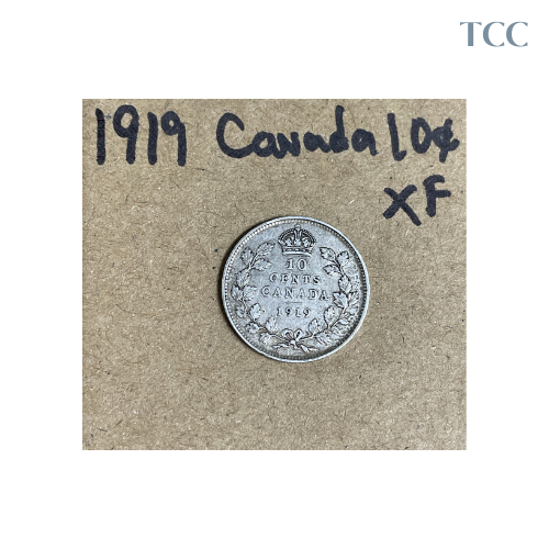 1919 Canada 10 Cent Silver Dime XF Extra Fine