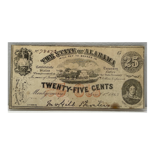 1863 25c Alabama Obsolete Note #78573