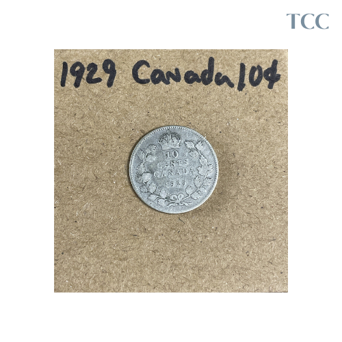 1929 Canada 10 Cents Silver Dime