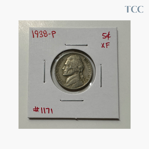 1938 P Jefferson Nickel Extra Fine (XF)