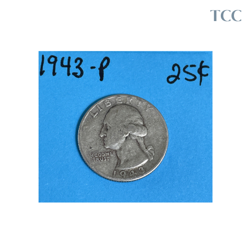 1943 P Washington Quarter Ungraded 90% Silver