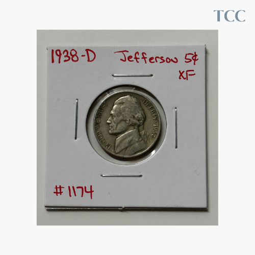 1938 D Jefferson Nickel Extra Fine (XF)