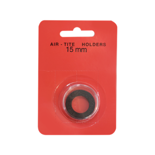 Black Ring Air Tite 15mm Coin Capsule