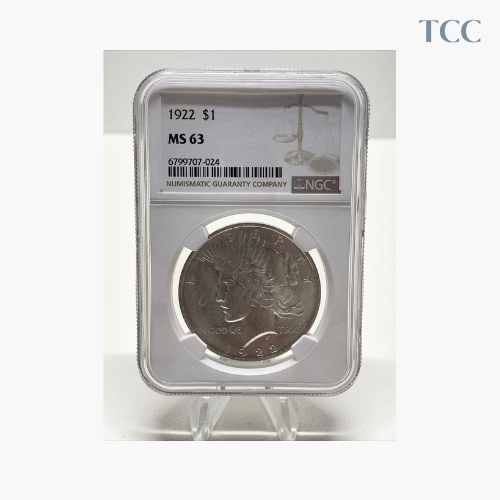 1922 $1 Peace Silver Dollar NGC
