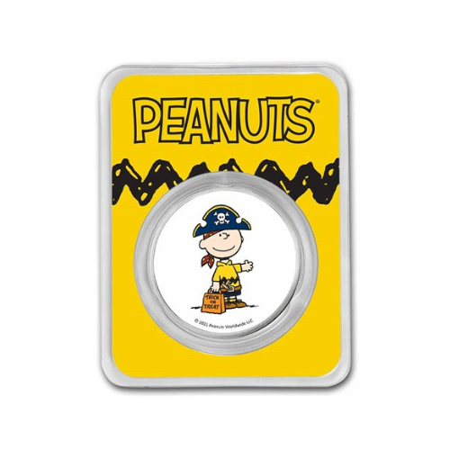 Peanuts® Charlie Brown in Pirate Costume 1 oz Colorized Silver