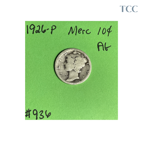 1926 P Mercury Silver Dime 10c AG 90% Silver