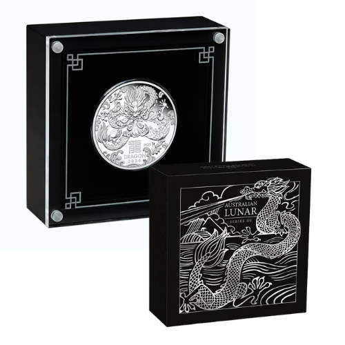 2024 1 oz Proof Silver Lunar Dragon Australian Perth Mint