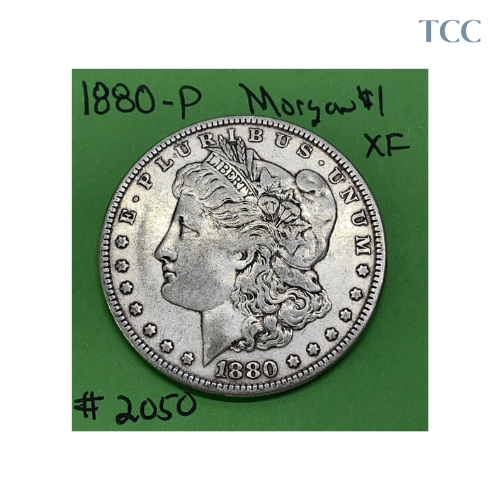 1880-P Morgan Dollar XF Extra Fine 90% Silver