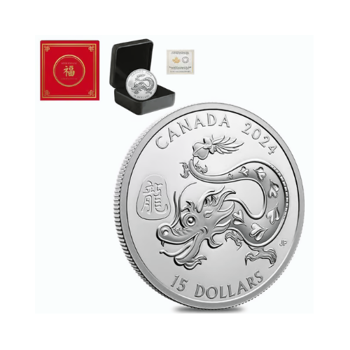 2024 Canada 1 oz Lunar Year of the Dragon Proof Silver Coin