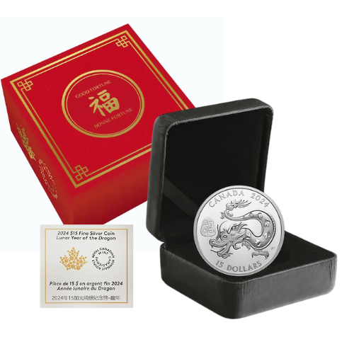 2024 Canada 1 oz Lunar Year of the Dragon Proof Silver Coin